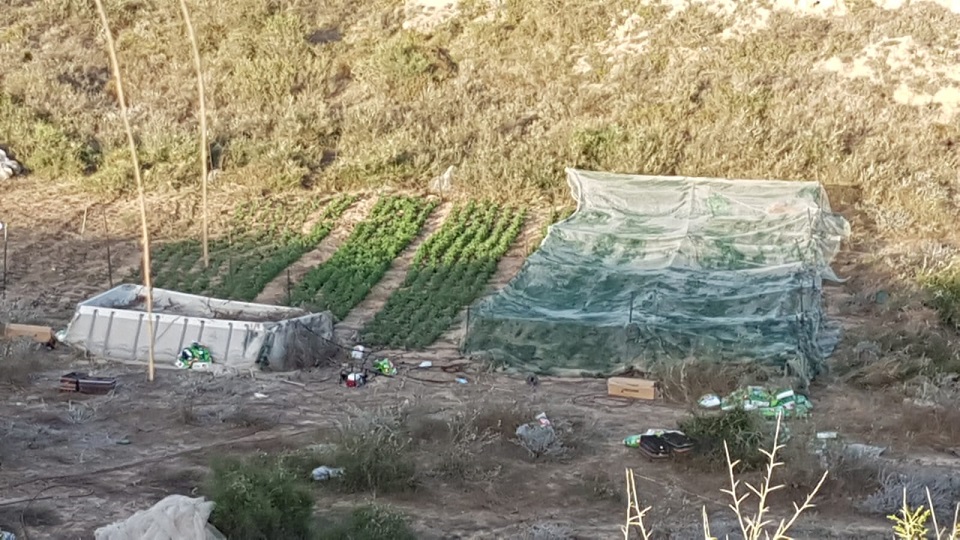 חממת מריחאונה המורכבת מציוד חקלאי גנוב נחשפה בסמוך לקיבוץ בדרום